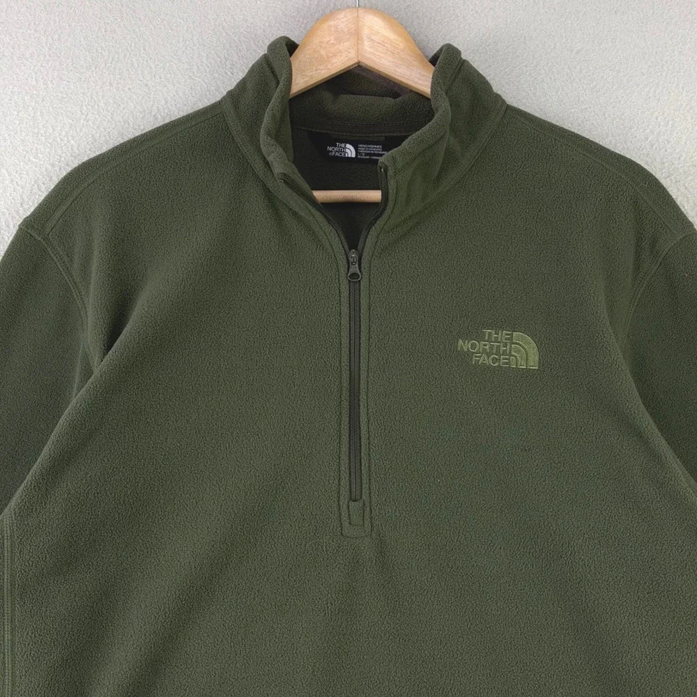 The North‎ Face 100 Glacier 1/4 Zip Fleece Pullover Mens Large Green Lightweight